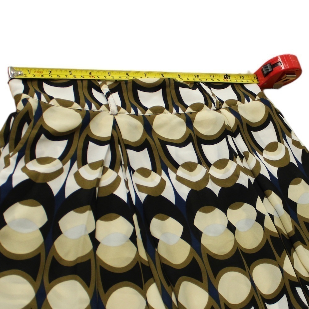 H&M Women’s Geometric Printed Pleated Midi Skirt Size 8 - Picture 7 of 13